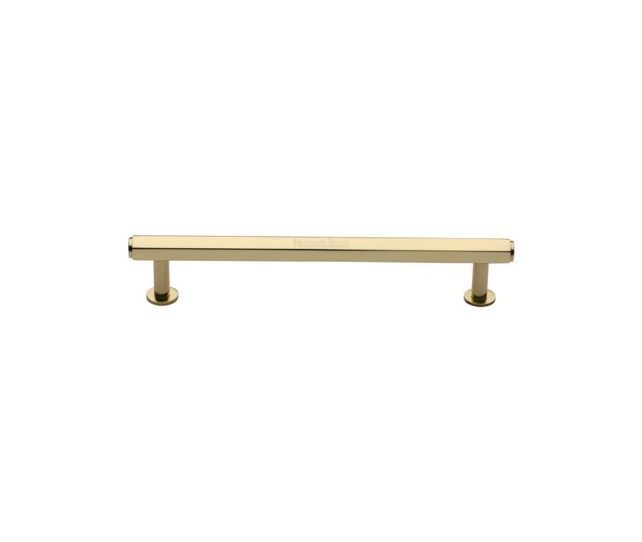 Heritage Brass Polished Brass Hexagon Cabinet Pull Handle with Rose 16mm