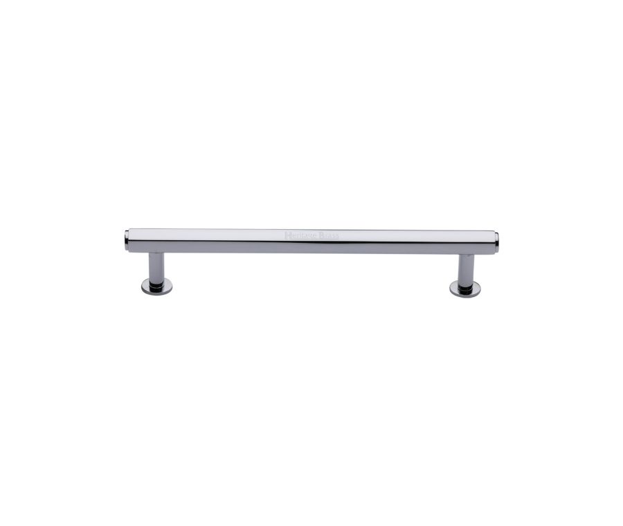 Heritage Brass Polished Chrome Hexagon Cabinet Pull Handle with Rose 16mm