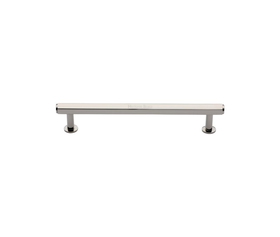 Heritage Brass Polished Nickel Finish Hexagon Cabinet Pull Handle with Rose 16mm