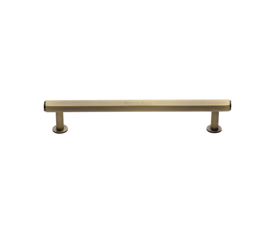 Heritage Brass Antique Brass Hexagon Cabinet Pull Handle with Rose 16mm