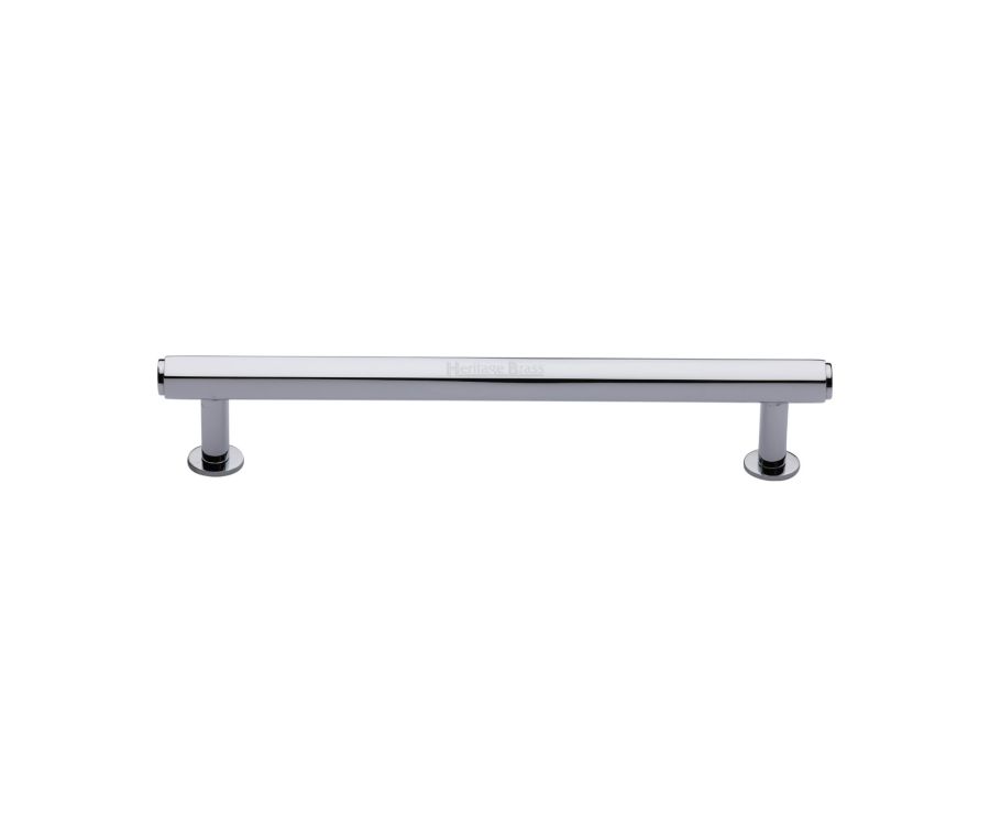 Heritage Brass Polished Chrome Hexagon Cabinet Pull Handle with Rose 16mm