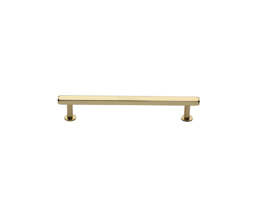 Heritage Brass Polished Brass Hexagon Cabinet Pull Handle with Rose 16mm