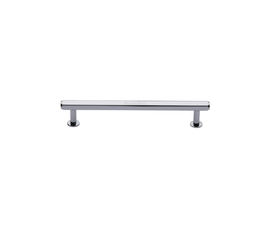 Heritage Brass Polished Chrome Hexagon Cabinet Pull Handle with Rose 16mm