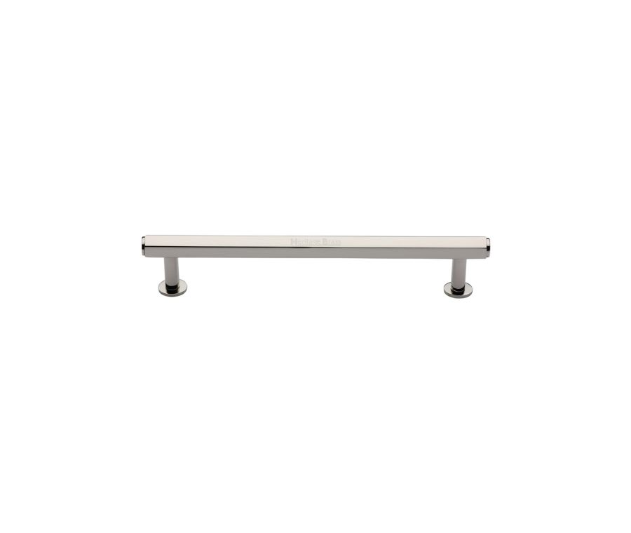 Heritage Brass Polished Nickel Finish Hexagon Cabinet Pull Handle with Rose 16mm