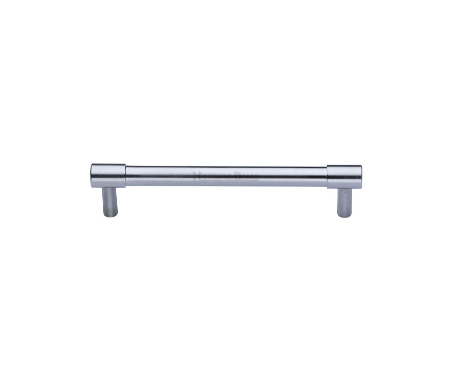 Heritage Brass Satin Chrome Phoenix Cabinet Pull Handle 128mm