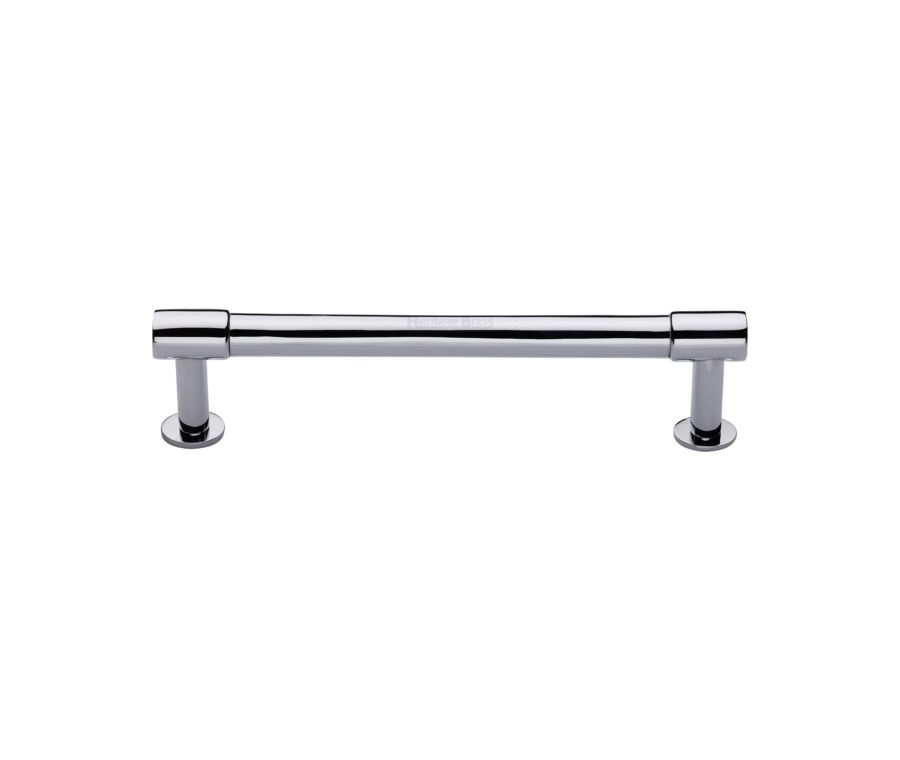 Heritage Brass Polished Chrome Phoenix Cabinet Pull Handle with Rose 16mm