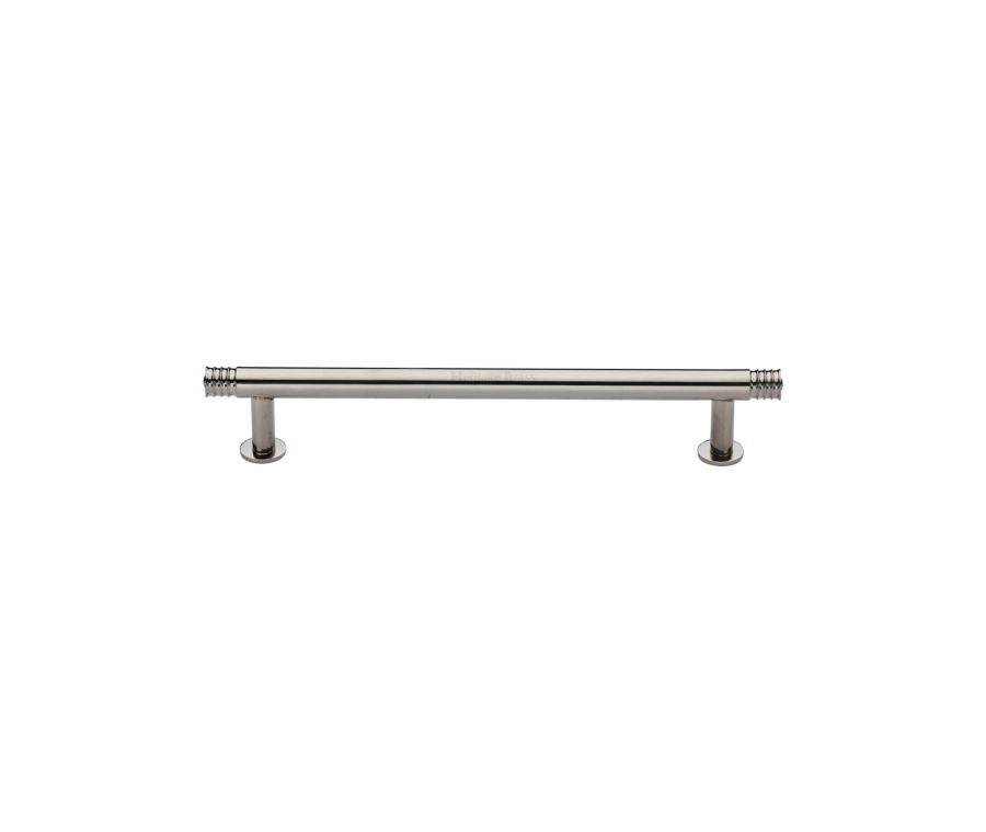Heritage Brass Polished Nickel Finish Contour Cabinet Pull Handle with Rose 16mm