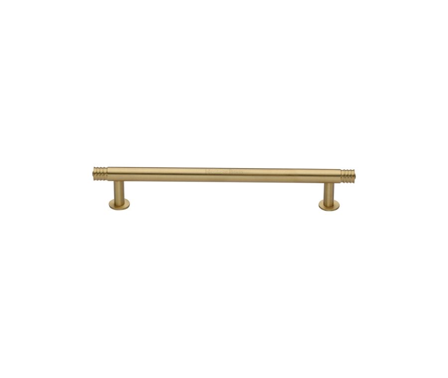 Heritage Brass Satin Brass Contour Cabinet Pull Handle with Rose 16mm