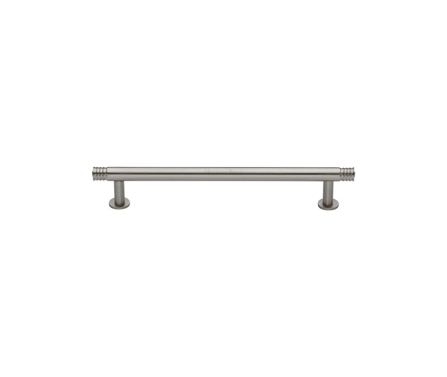 Heritage Brass Satin Nickel Contour Cabinet Pull Handle with Rose 16mm