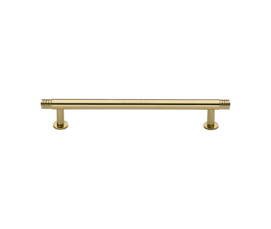Heritage Brass Polished Brass Contour Cabinet Pull Handle with Rose 16mm