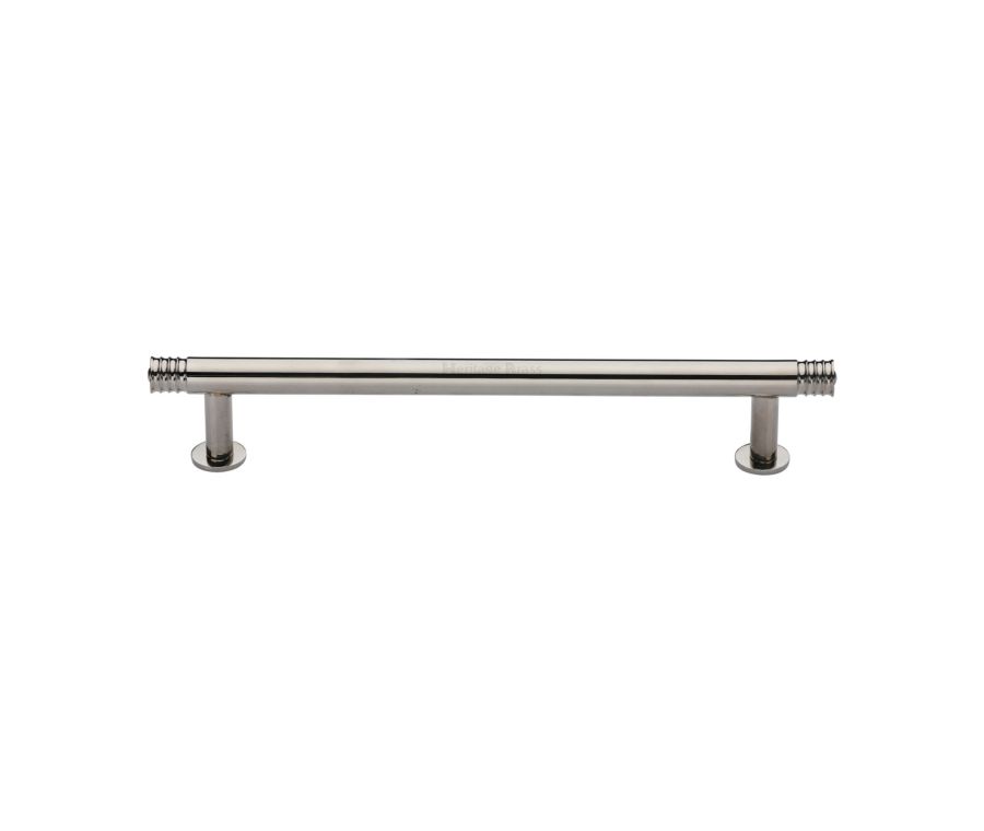 Heritage Brass Polished Nickel Finish Contour Cabinet Pull Handle with Rose 16mm