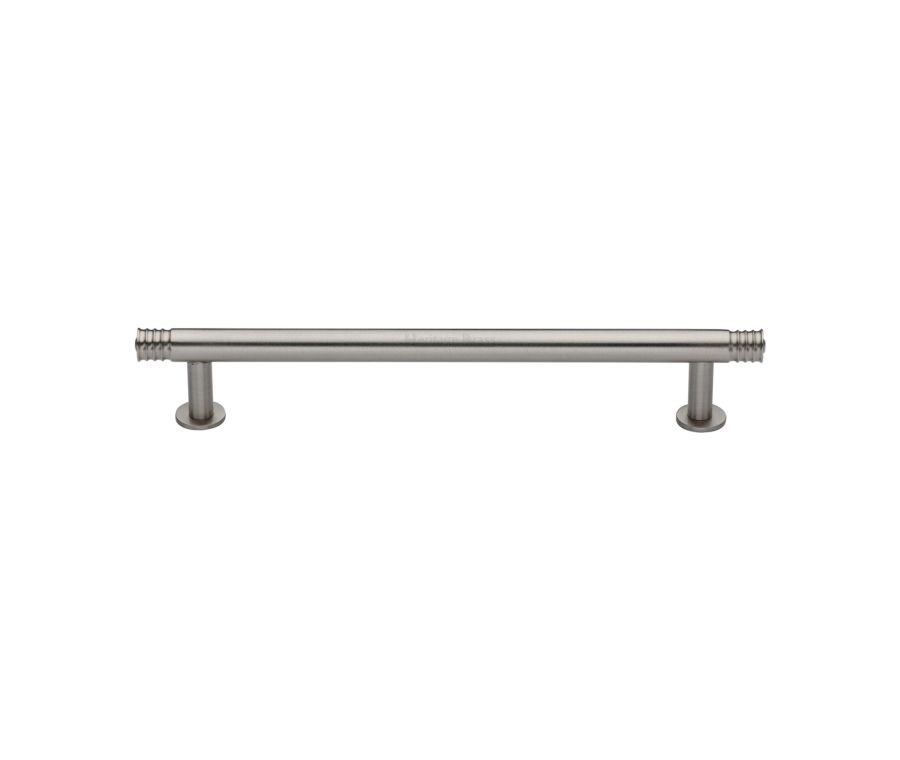 Heritage Brass Satin Nickel Contour Cabinet Pull Handle with Rose 16mm