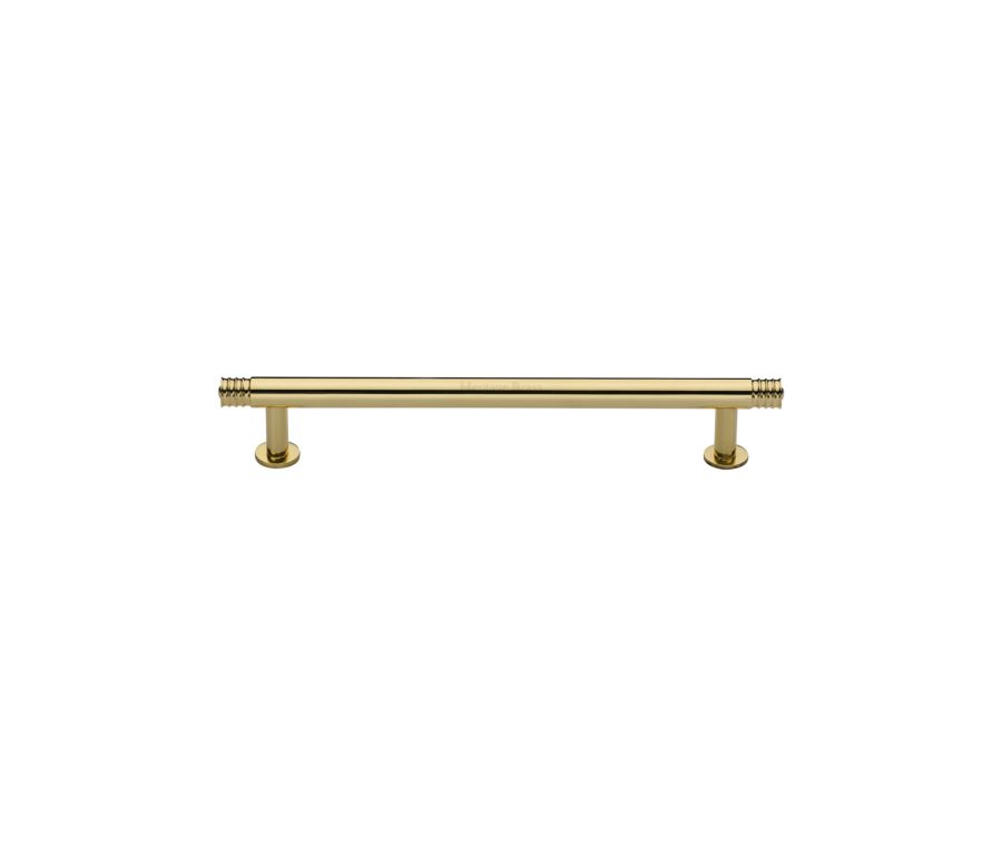 Heritage Brass Polished Brass Contour Cabinet Pull Handle with Rose 16mm