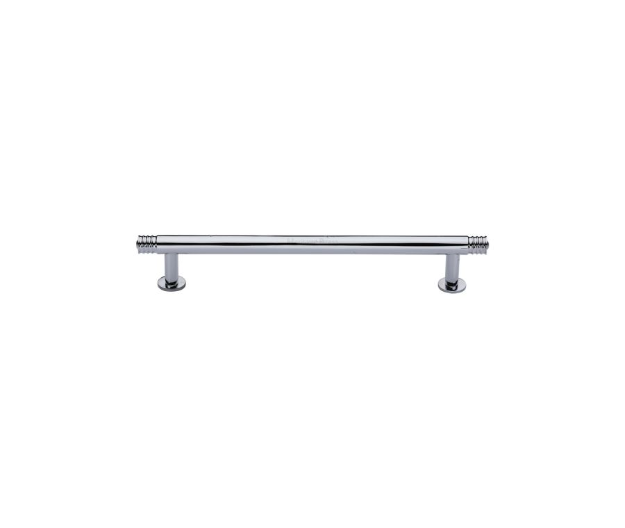 Heritage Brass Polished Chrome Contour Cabinet Pull Handle with Rose 16mm