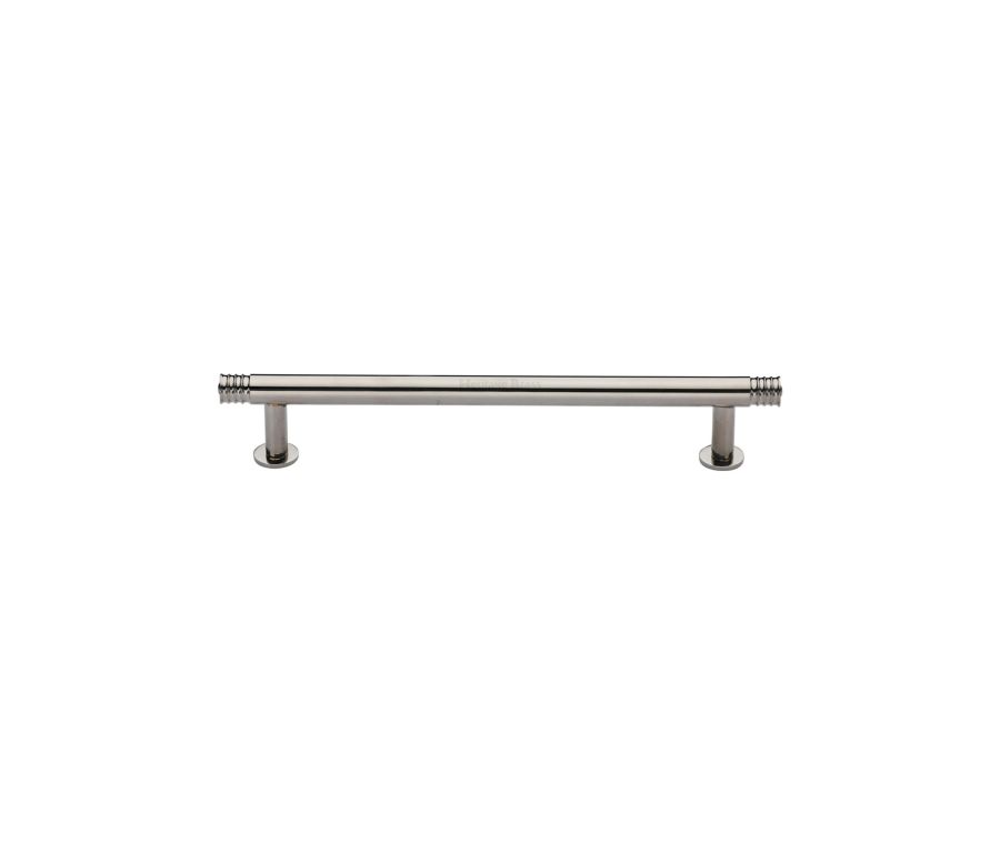 Heritage Brass Polished Nickel Finish Contour Cabinet Pull Handle with Rose 16mm