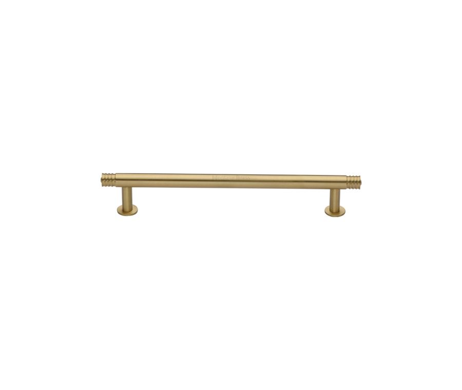 Heritage Brass Satin Brass Contour Cabinet Pull Handle with Rose 16mm
