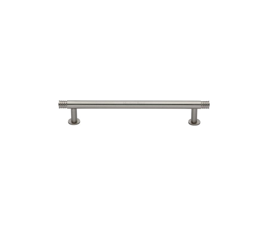 Heritage Brass Satin Nickel Contour Cabinet Pull Handle with Rose 16mm