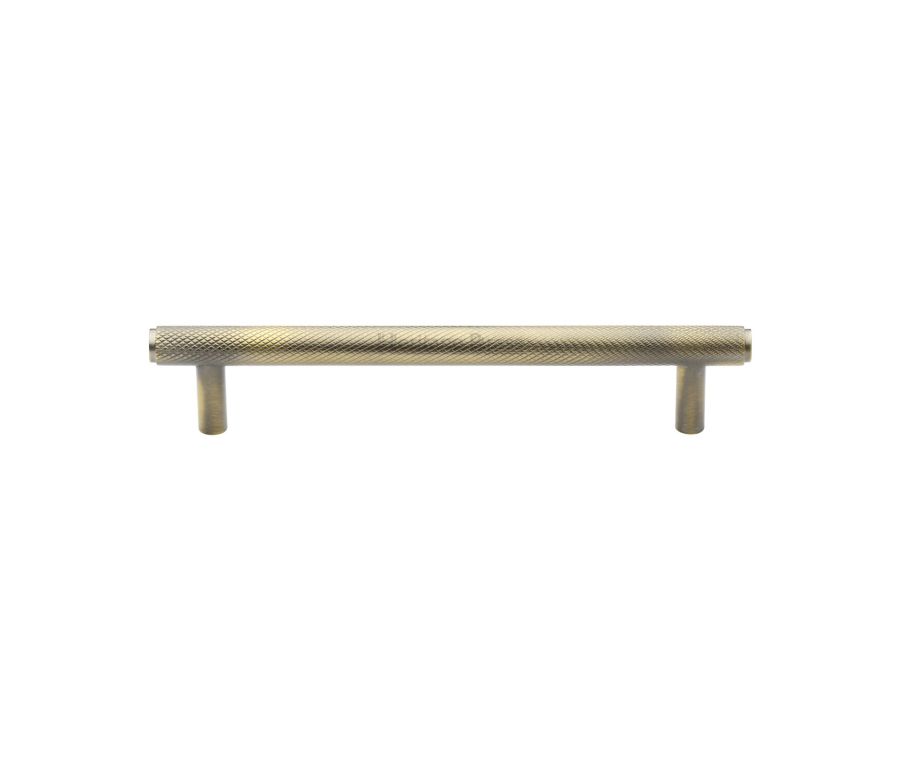Heritage Brass Antique Brass Knurled Cabinet Pull Handle 128mm