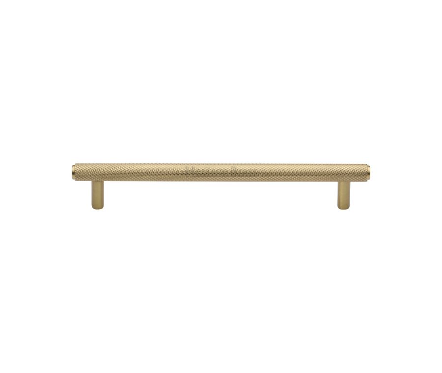 Heritage Brass Satin Brass Knurled Cabinet Pull Handle 160mm