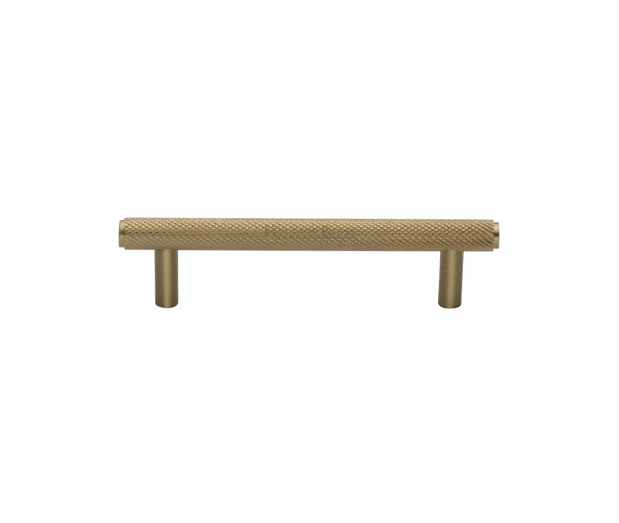 Heritage Brass Satin Brass Knurled Cabinet Pull Handle 96mm