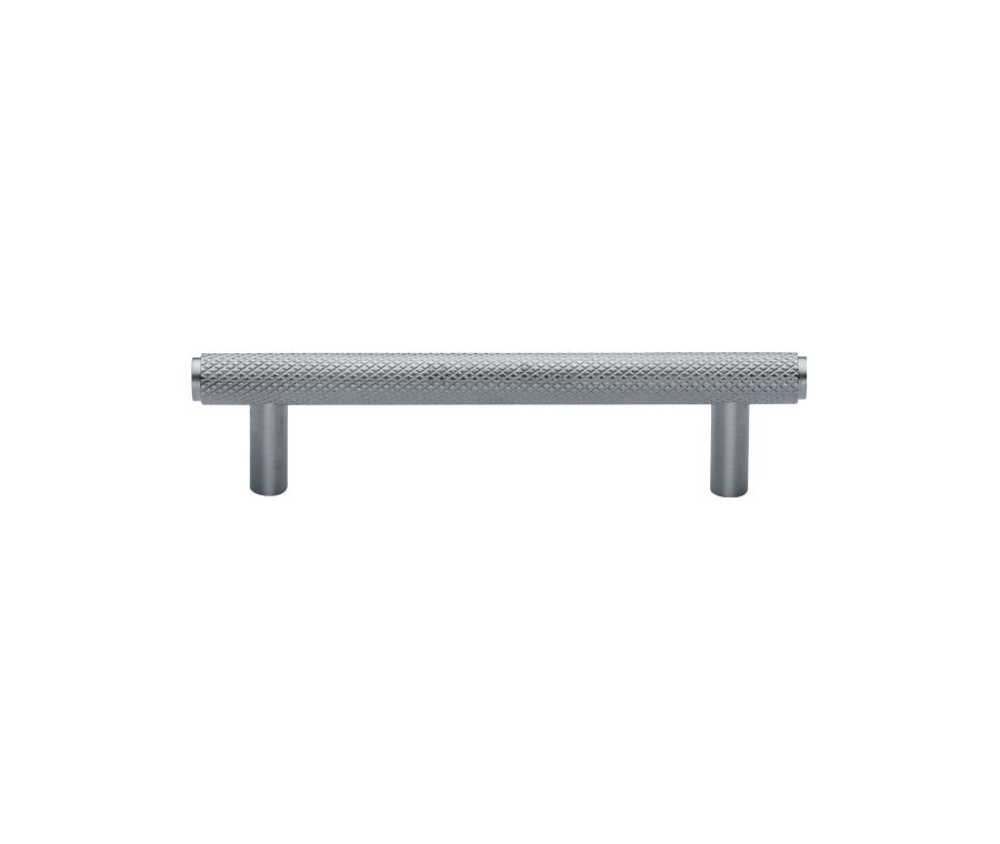 Heritage Brass Satin Chrome Knurled Cabinet Pull Handle 96mm