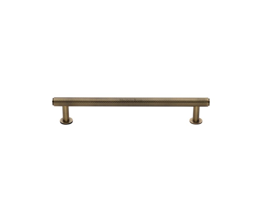 Heritage Brass Antique Brass Knurled Cabinet Pull Handle with Rose 16mm