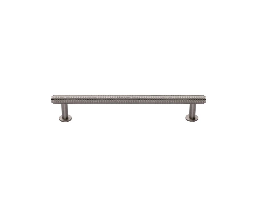 Heritage Brass Satin Nickel Knurled Cabinet Pull Handle with Rose 16mm