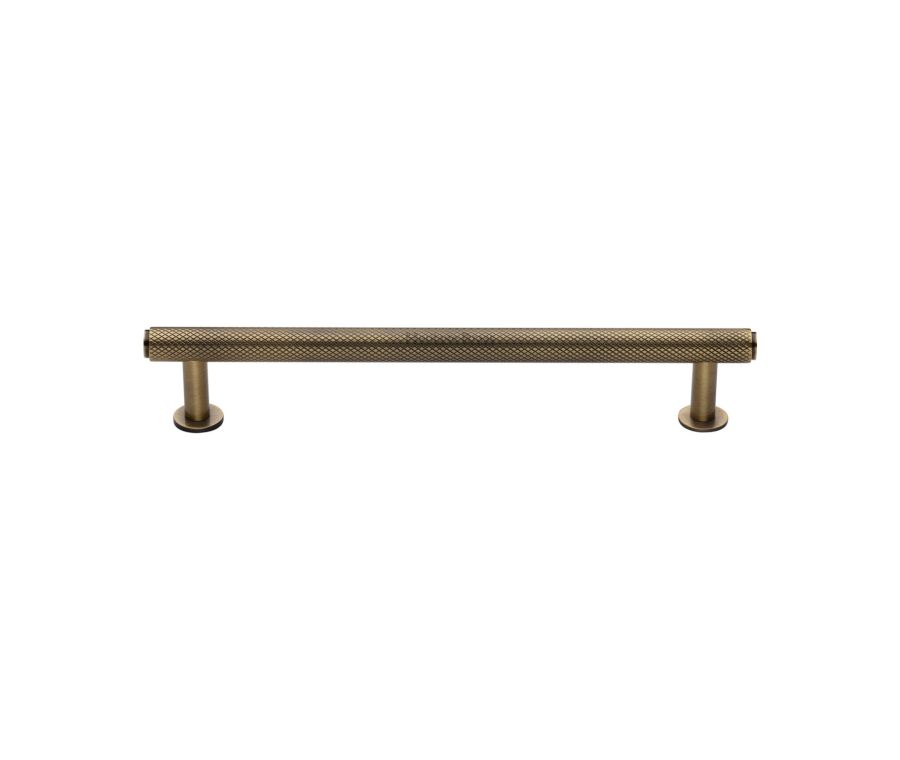 Heritage Brass Antique Brass Knurled Cabinet Pull Handle with Rose 16mm
