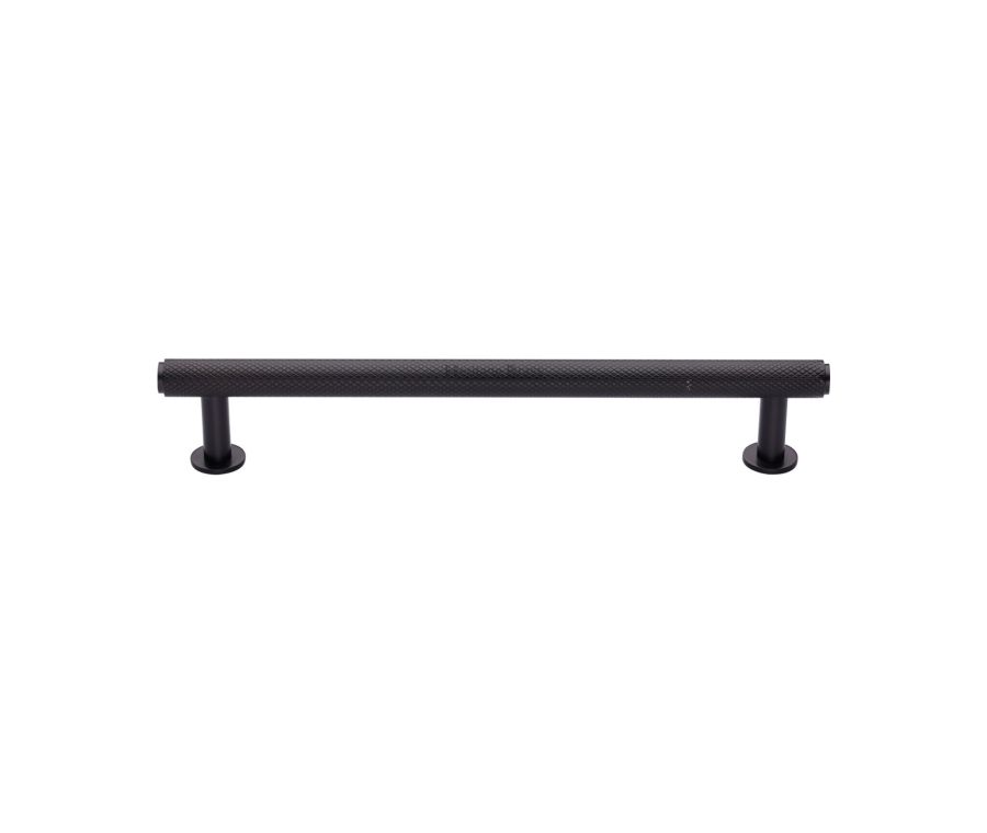 Heritage Brass Matt Bronze Knurled Cabinet Pull Handle with Rose 16mm