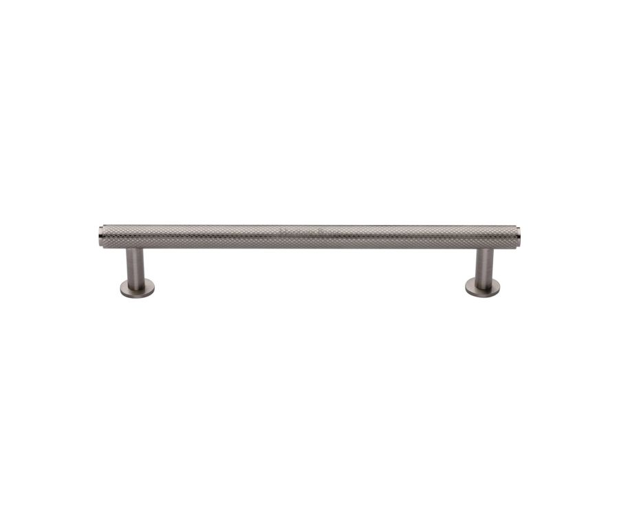 Heritage Brass Satin Nickel Knurled Cabinet Pull Handle with Rose 16mm