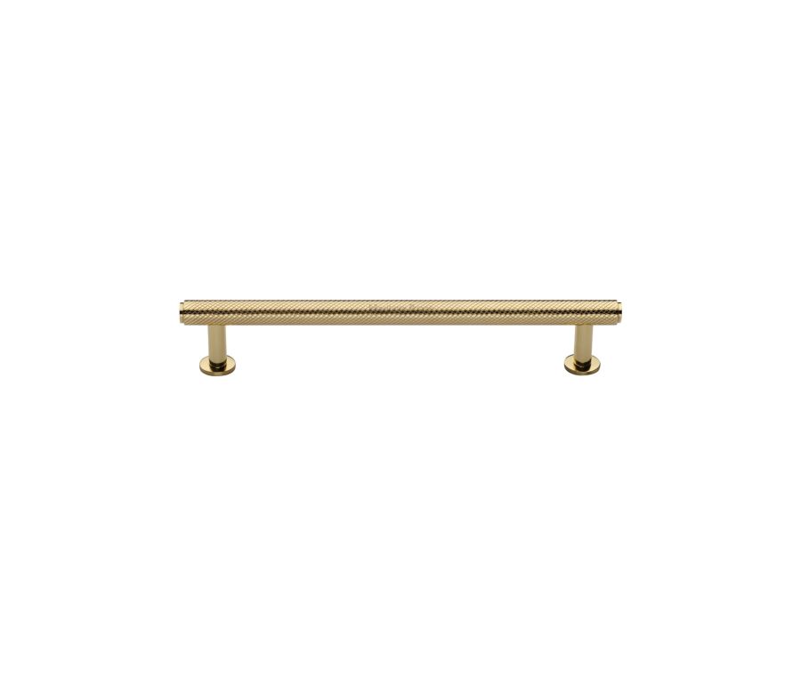 Heritage Brass Polished Brass Knurled Cabinet Pull Handle with Rose 16mm