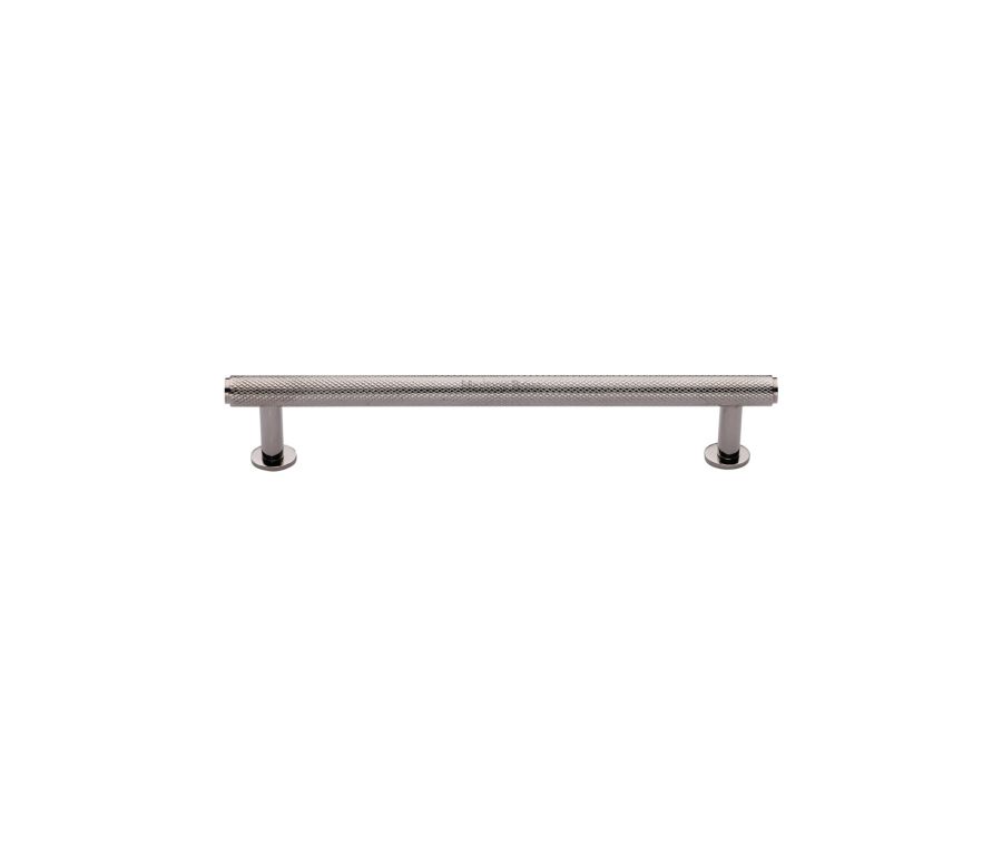 Heritage Brass Polished Nickel Finish Knurled Cabinet Pull Handle with Rose 16mm