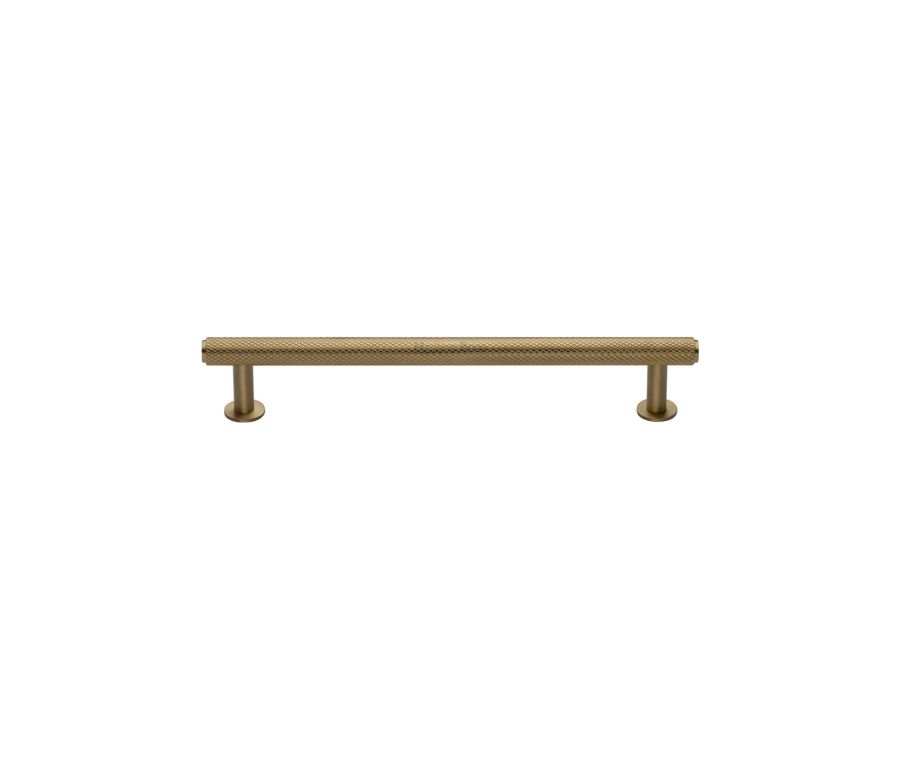 Heritage Brass Satin Brass Knurled Cabinet Pull Handle with Rose 16mm