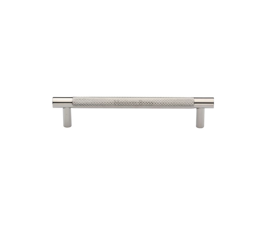 Heritage Brass Polished Nickel Finish Partial Knurled Cabinet Pull Handle 128mm