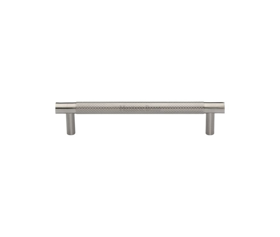 Heritage Brass Satin Nickel Partial Knurled Cabinet Pull Handle 128mm