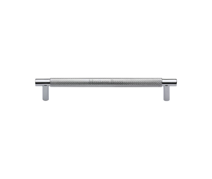 Heritage Brass Polished Chrome Partial Knurled Cabinet Pull Handle 160mm