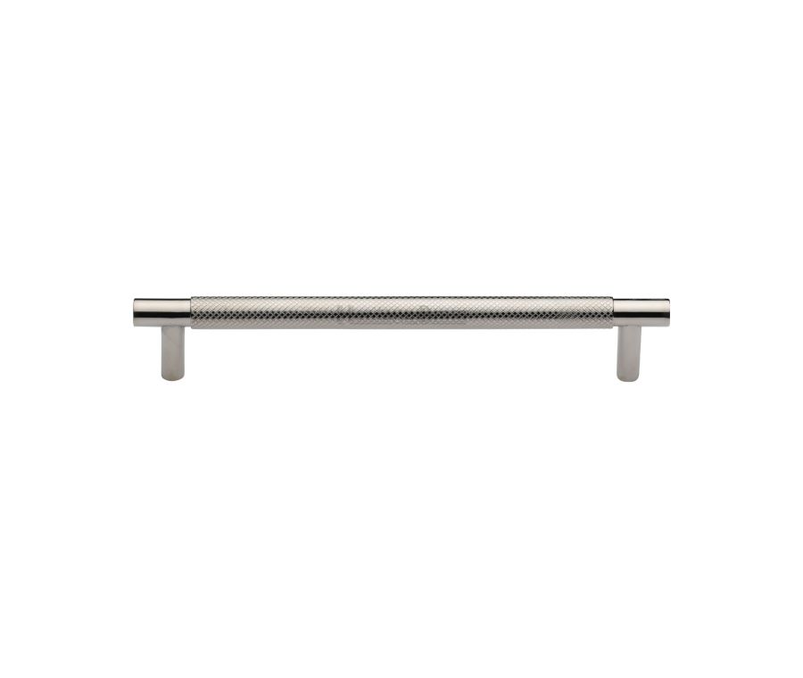 Heritage Brass Polished Nickel Finish Partial Knurled Cabinet Pull Handle 160mm