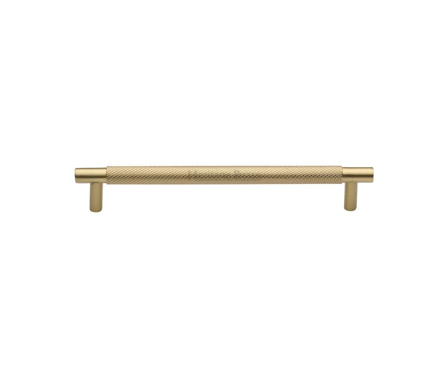 Heritage Brass Satin Brass Partial Knurled Cabinet Pull Handle 160mm