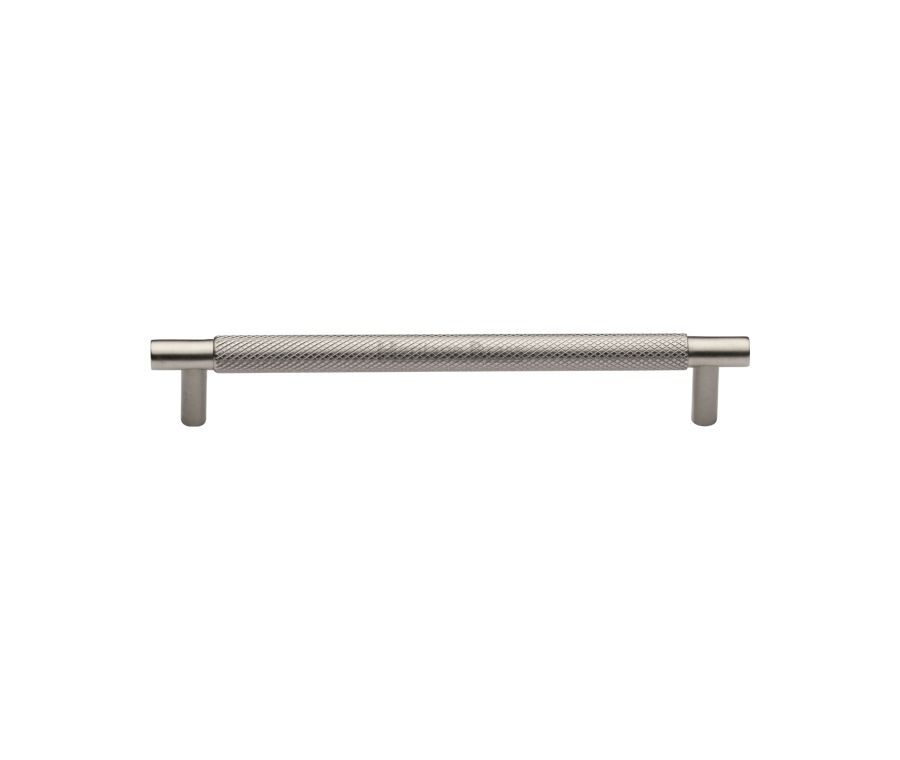 Heritage Brass Satin Nickel Partial Knurled Cabinet Pull Handle 160mm