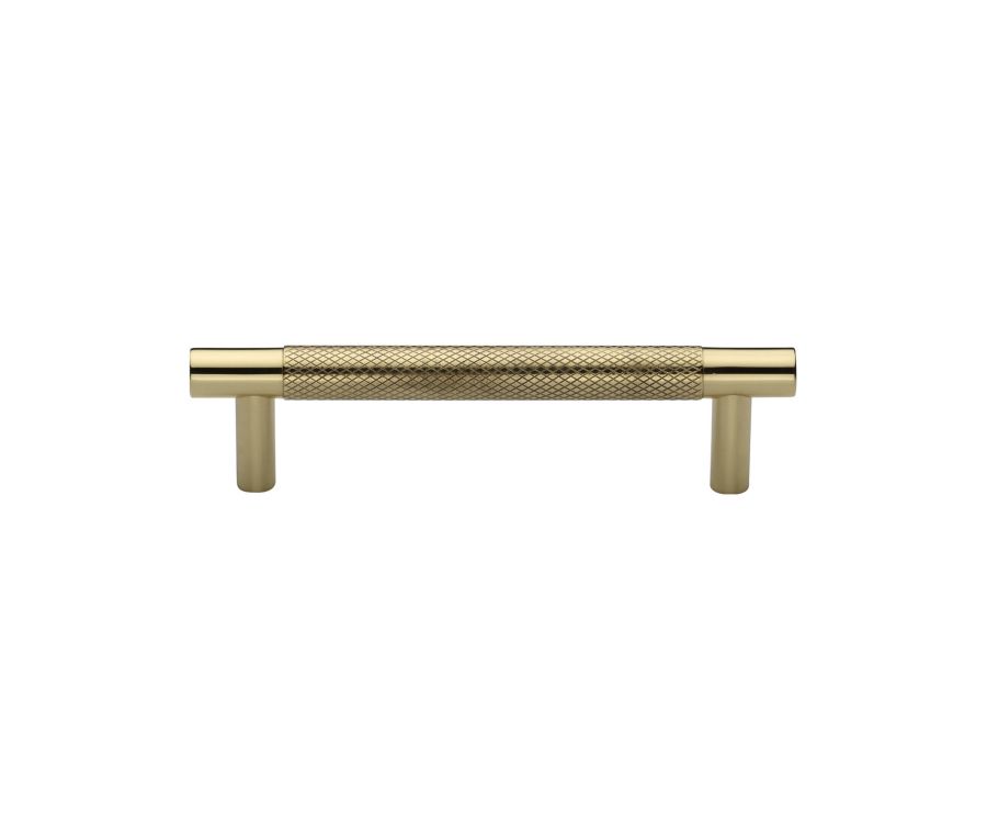 Heritage Brass Polished Brass Partial Knurled Cabinet Pull Handle 96mm