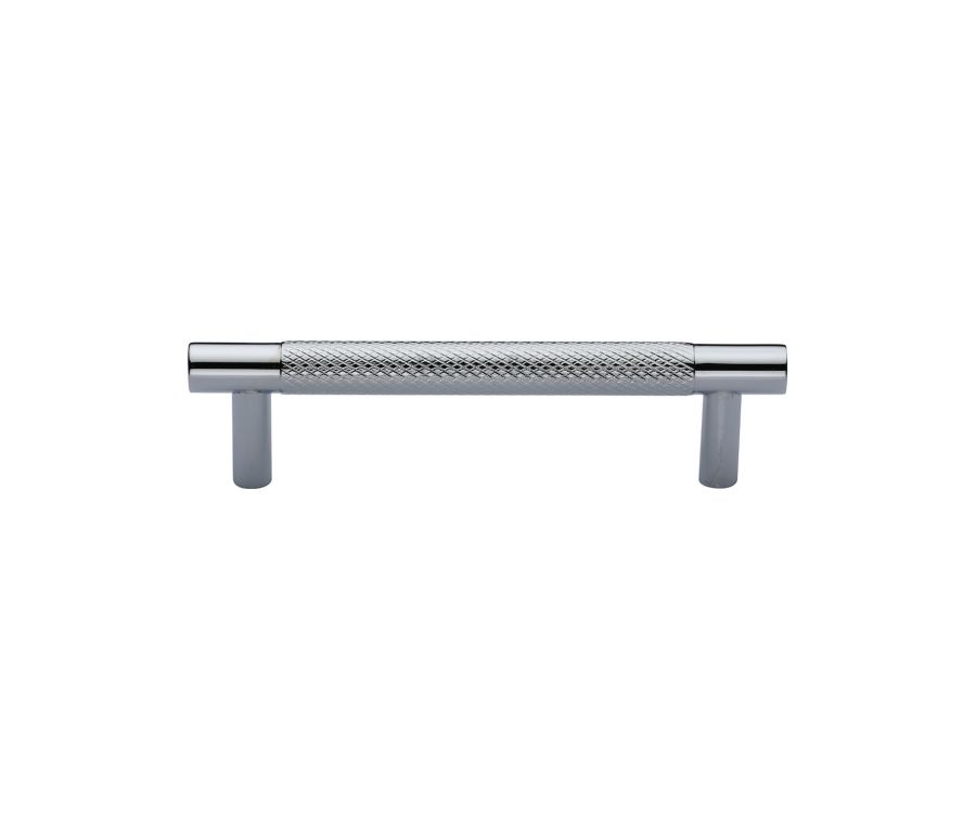 Heritage Brass Polished Chrome Partial Knurled Cabinet Pull Handle 96mm