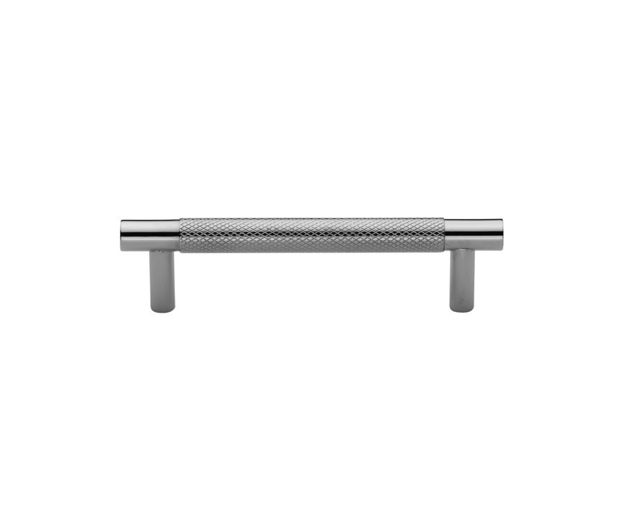 Heritage Brass Polished Nickel Finish Partial Knurled Cabinet Pull Handle 96mm