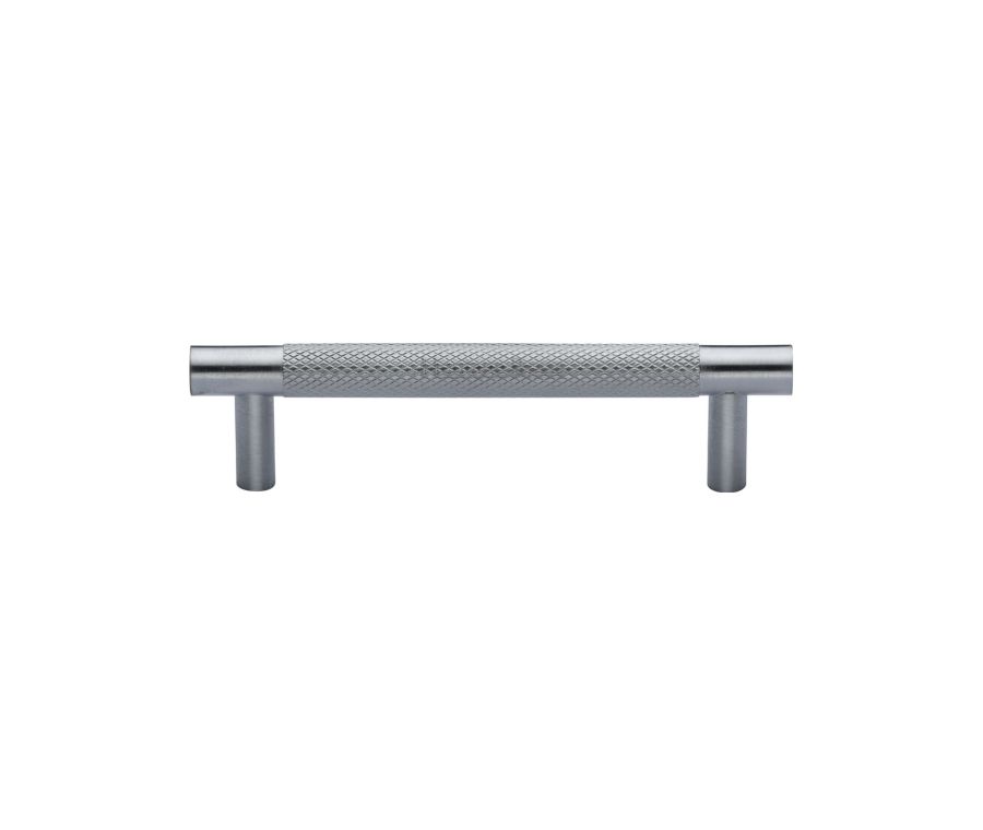 Heritage Brass Satin Chrome Partial Knurled Cabinet Pull Handle 96mm