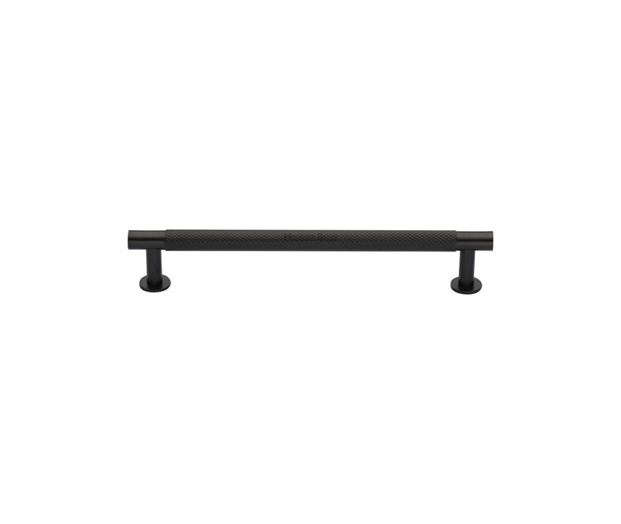 Heritage Brass Matt Bronze Partial Knurled Cabinet Pull Handle with Rose 16mm
