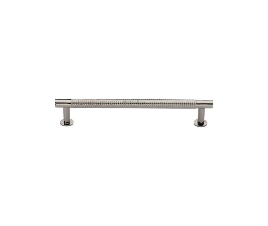 Heritage Brass Polished Nickel Finish Partial Knurled Cabinet Pull Handle with Rose 16mm