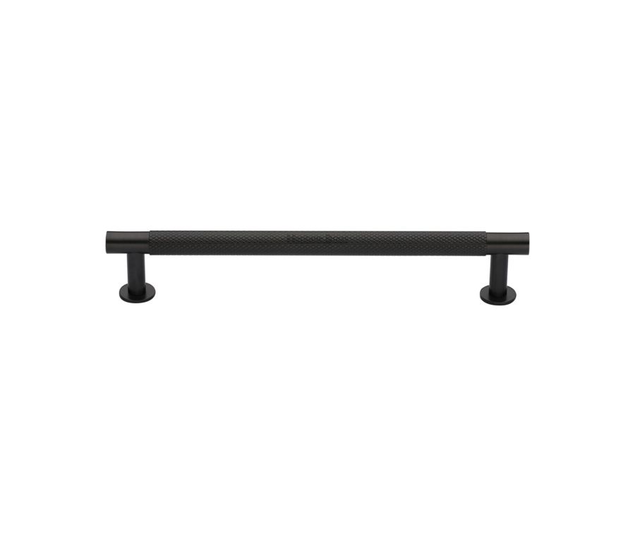 Heritage Brass Matt Bronze Partial Knurled Cabinet Pull Handle with Rose 16mm