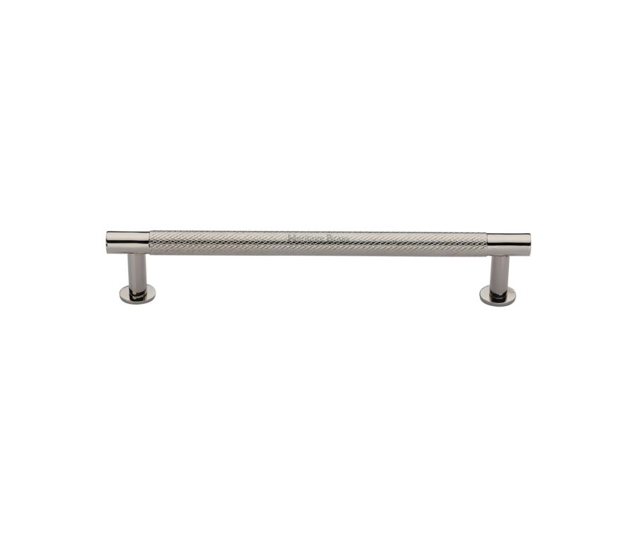 Heritage Brass Polished Nickel Finish Partial Knurled Cabinet Pull Handle with Rose 16mm