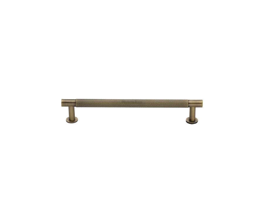Heritage Brass Antique Brass Partial Knurled Cabinet Pull Handle with Rose 16mm