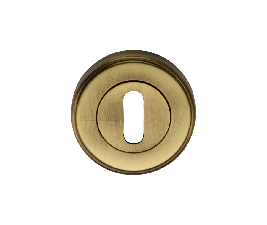 Antique Brass Standard Key Escutcheon Round - V5000