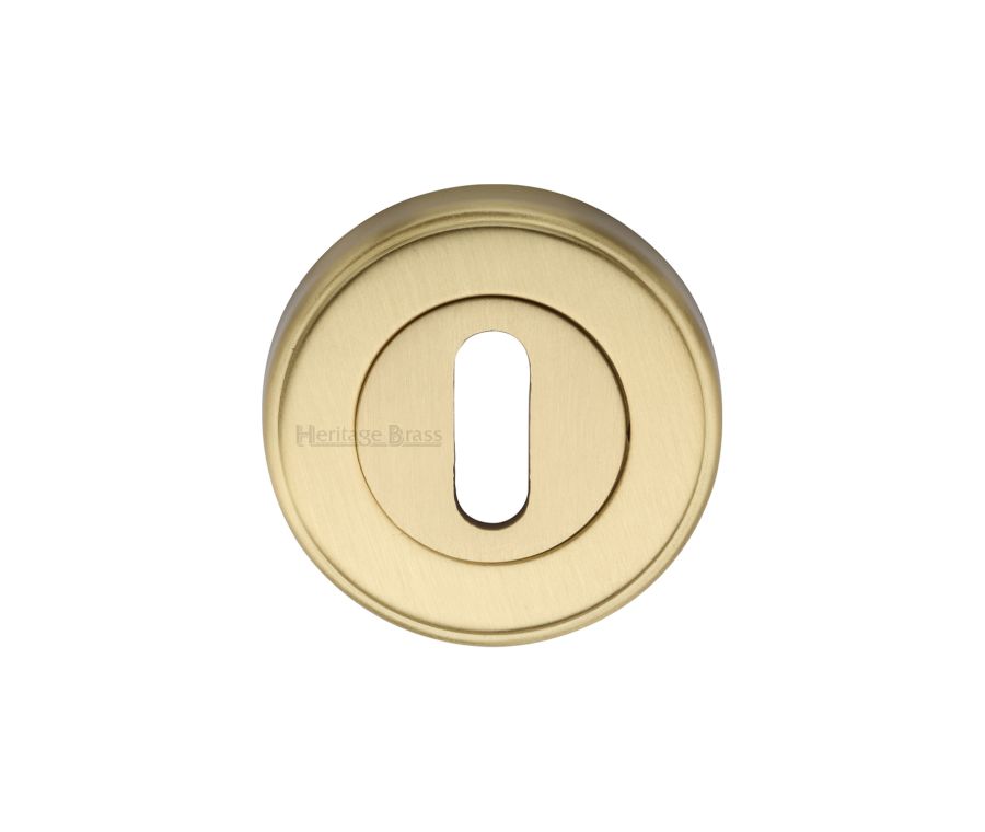 Satin Brass Standard Key Escutcheon Round - V5000